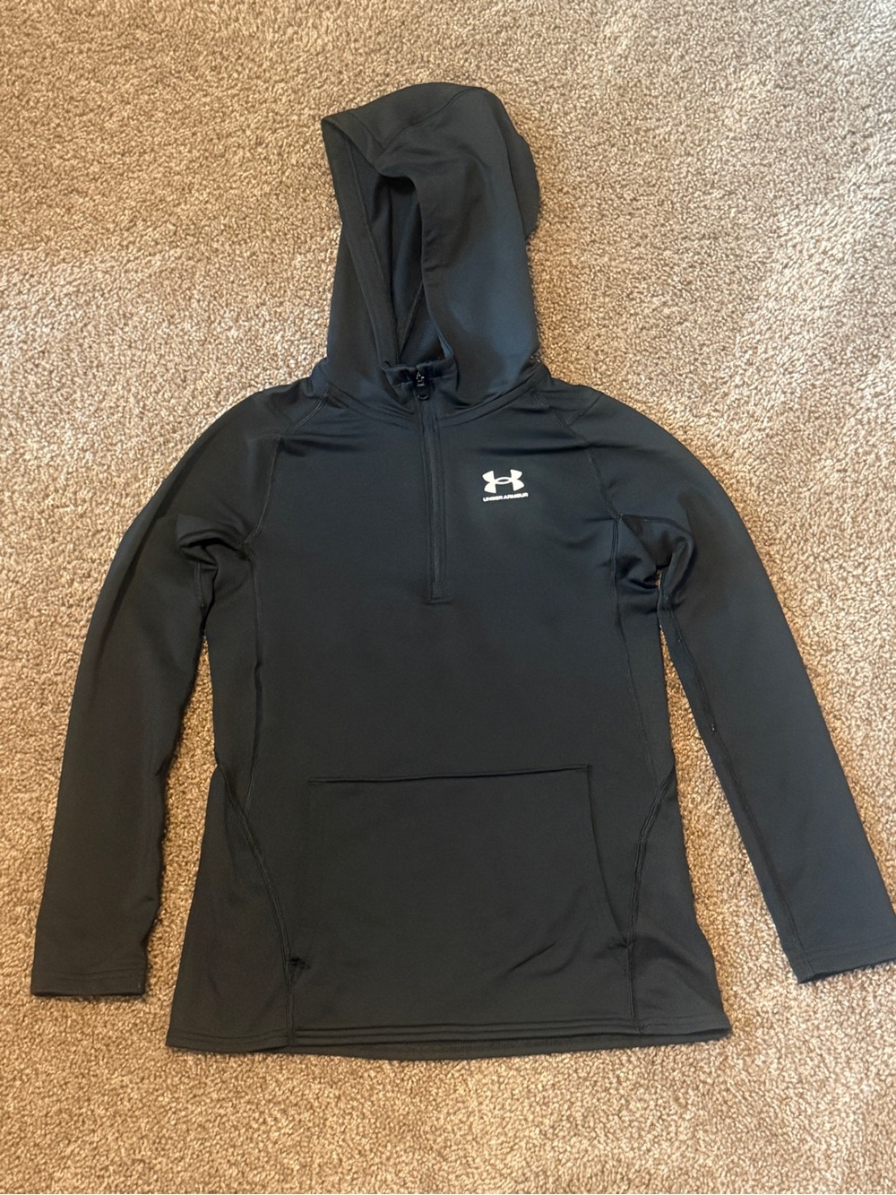 Under Armour Black Kids Hooded Pullover Sweatshirt